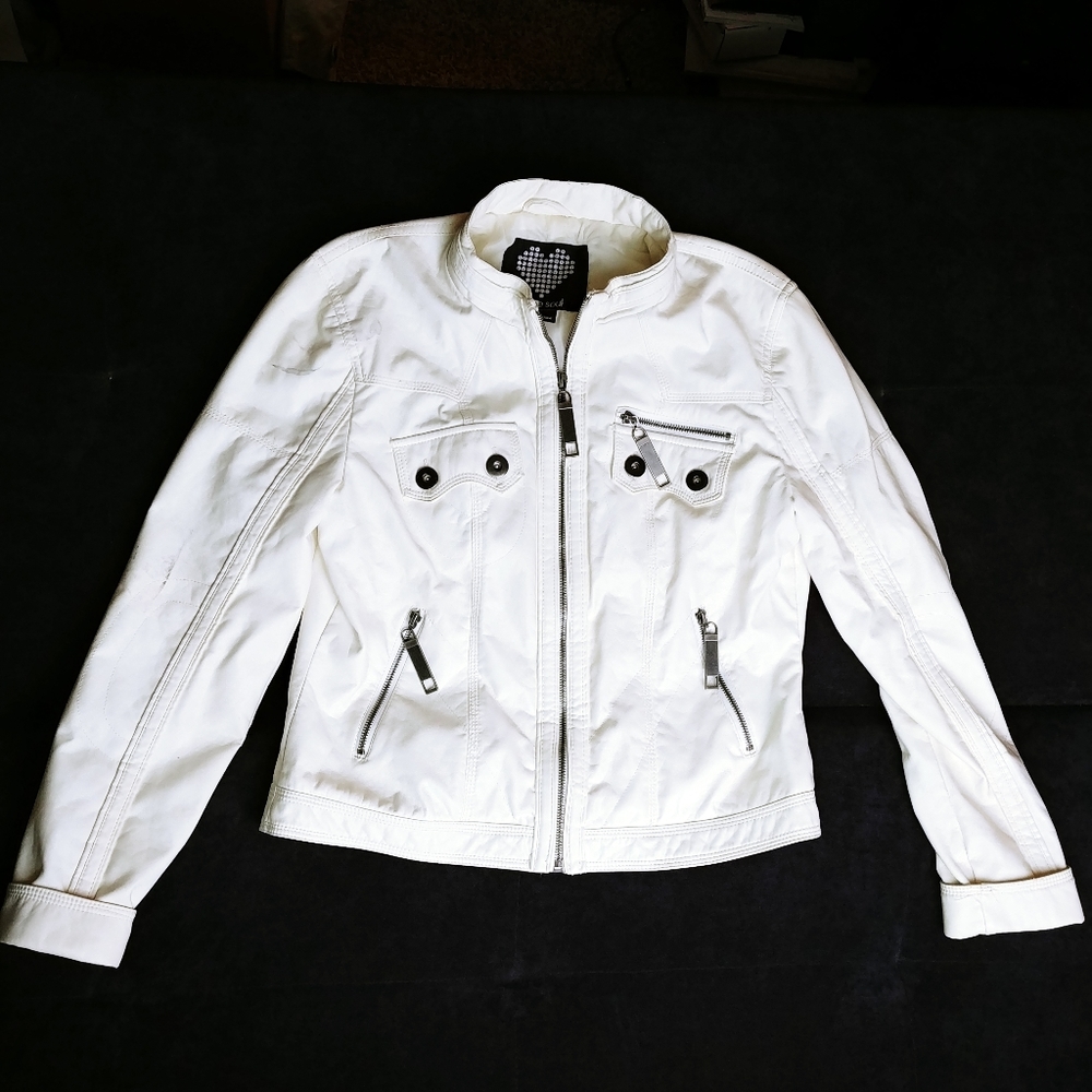 White Faux Leather Jacket